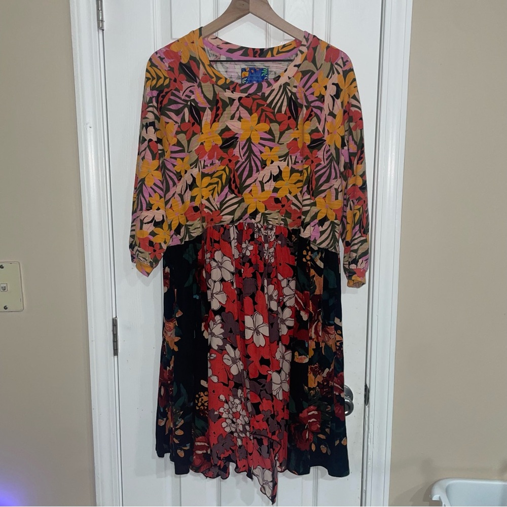 Breakfast With Matisse Boho Patchwork Floral Dress - image 1